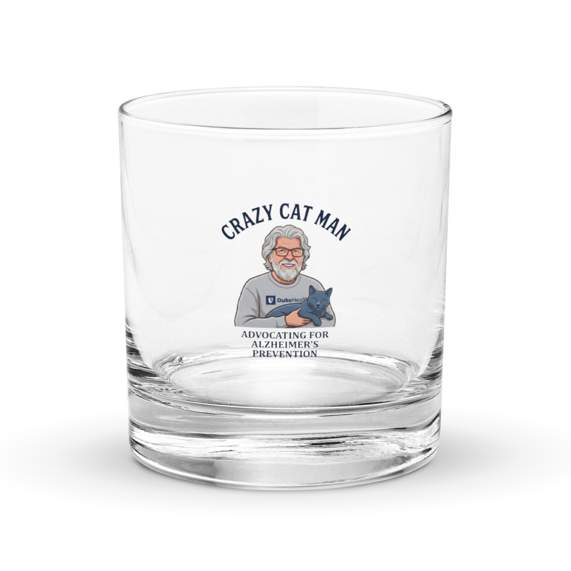 Elevate Your Spirits with The Cat Man Signature Rocks Glass: Supporting Alzheimer's Prevention-3