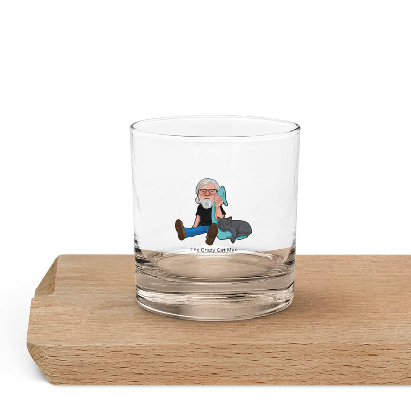The Crazy Cat Man Signature Rocks Glass