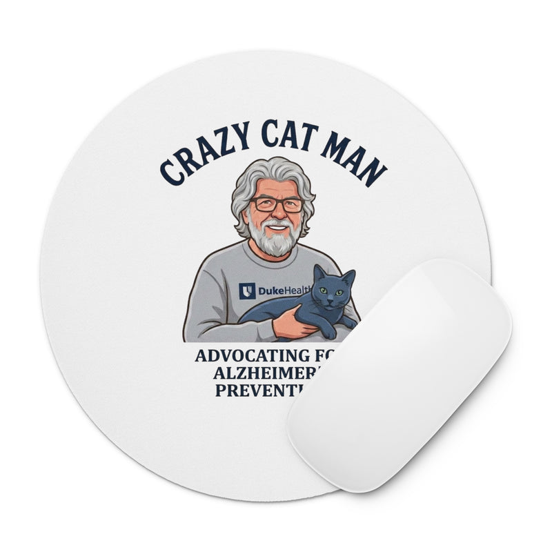 Support Alzheimer's Prevention with The Cat Man Signature Round Mouse Pad-3
