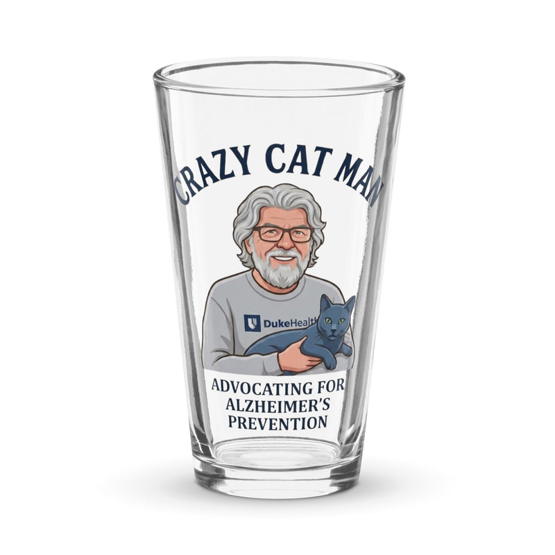 Embrace Alzheimer's Prevention with The Cat Man Signature Shaker Pint Glass-3