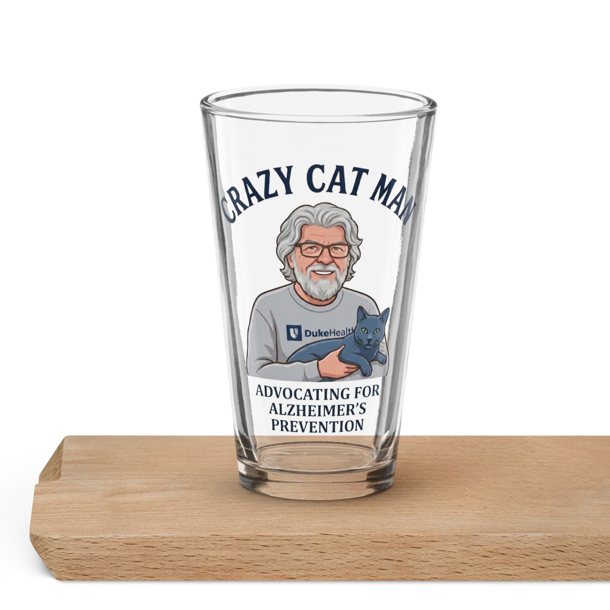 Embrace Alzheimer's Prevention with The Cat Man Signature Shaker Pint Glass-5