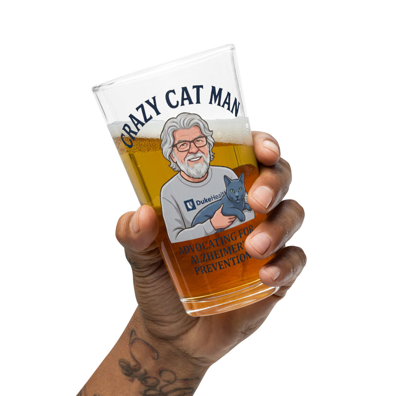 Embrace Alzheimer's Prevention with The Cat Man Signature Shaker Pint Glass-4
