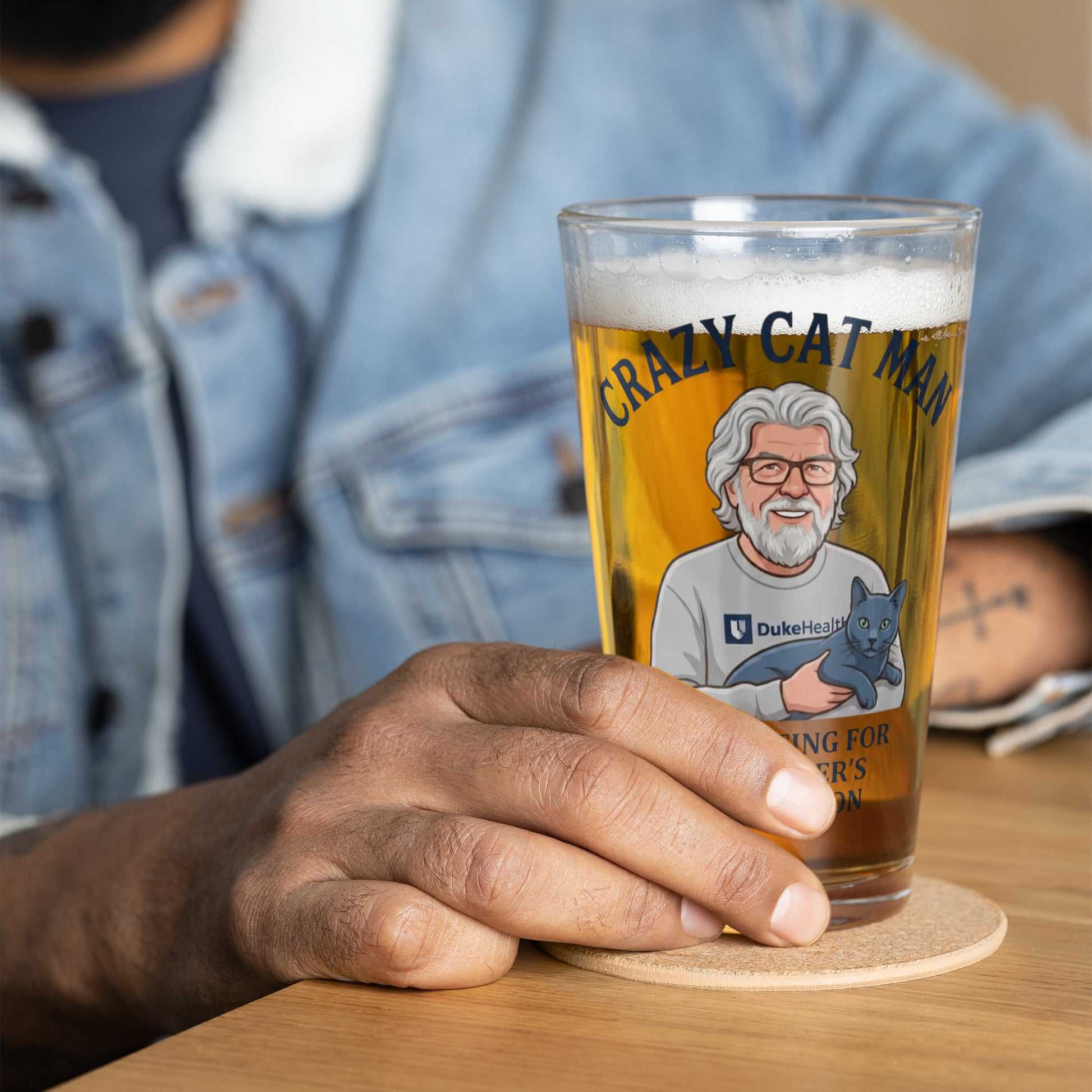 Embrace Alzheimer's Prevention with The Cat Man Signature Shaker Pint Glass-6