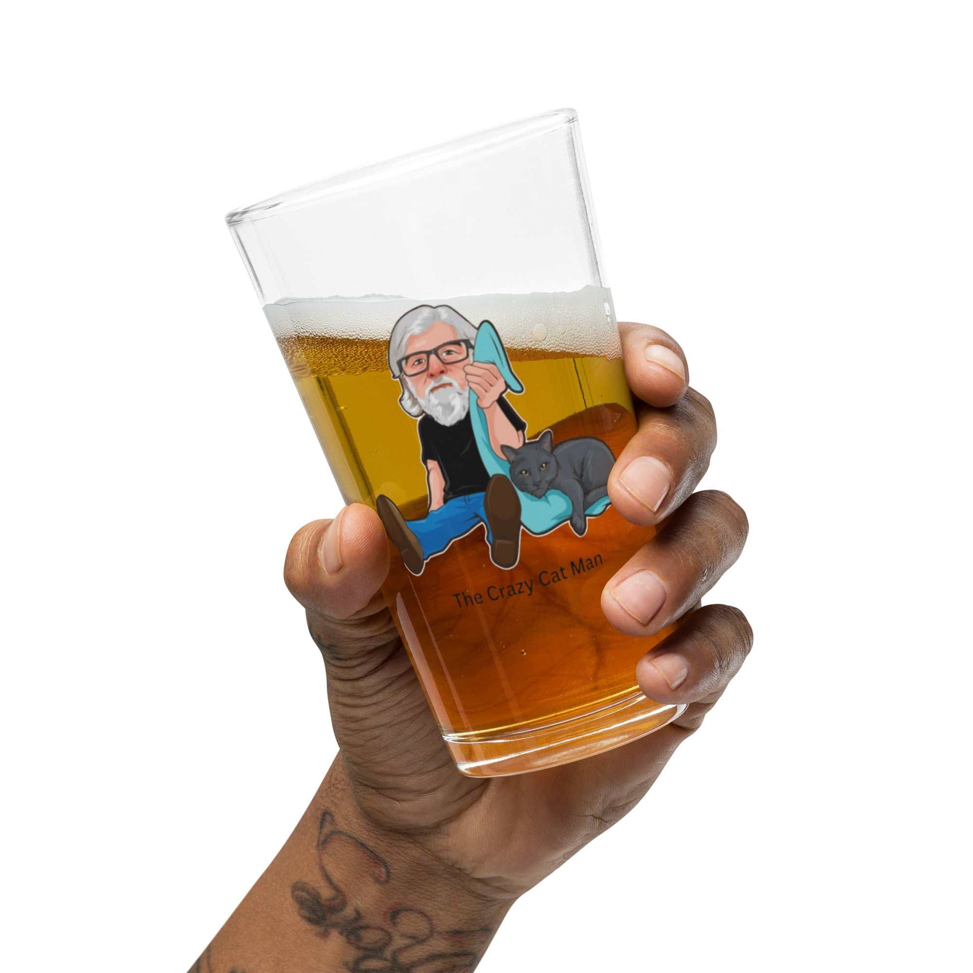 The Crazy Cat Man Signature Shaker Pint Glass