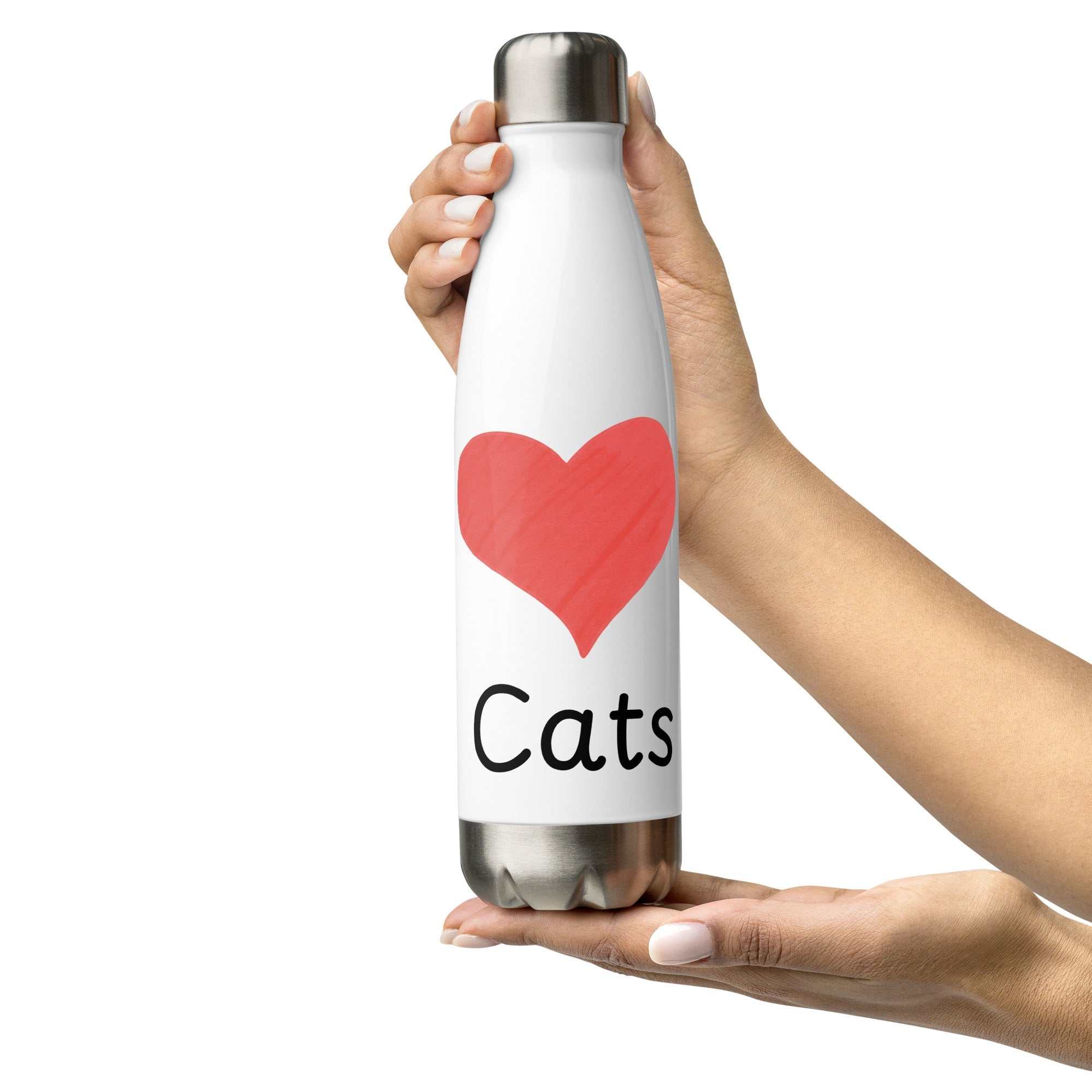 Stainless Steel Water Bottle - Love Cats