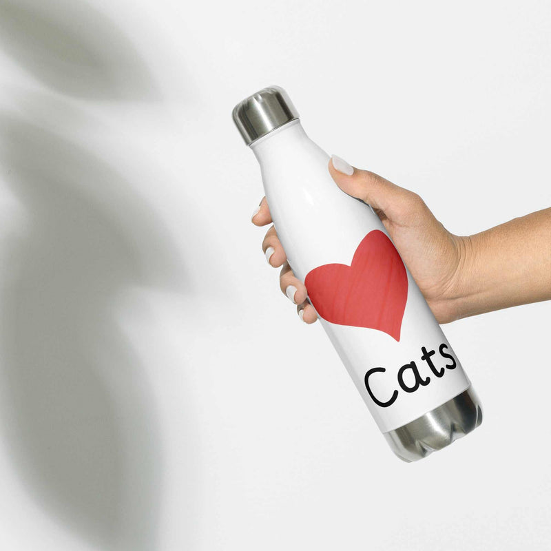 Stainless Steel Water Bottle - Love Cats