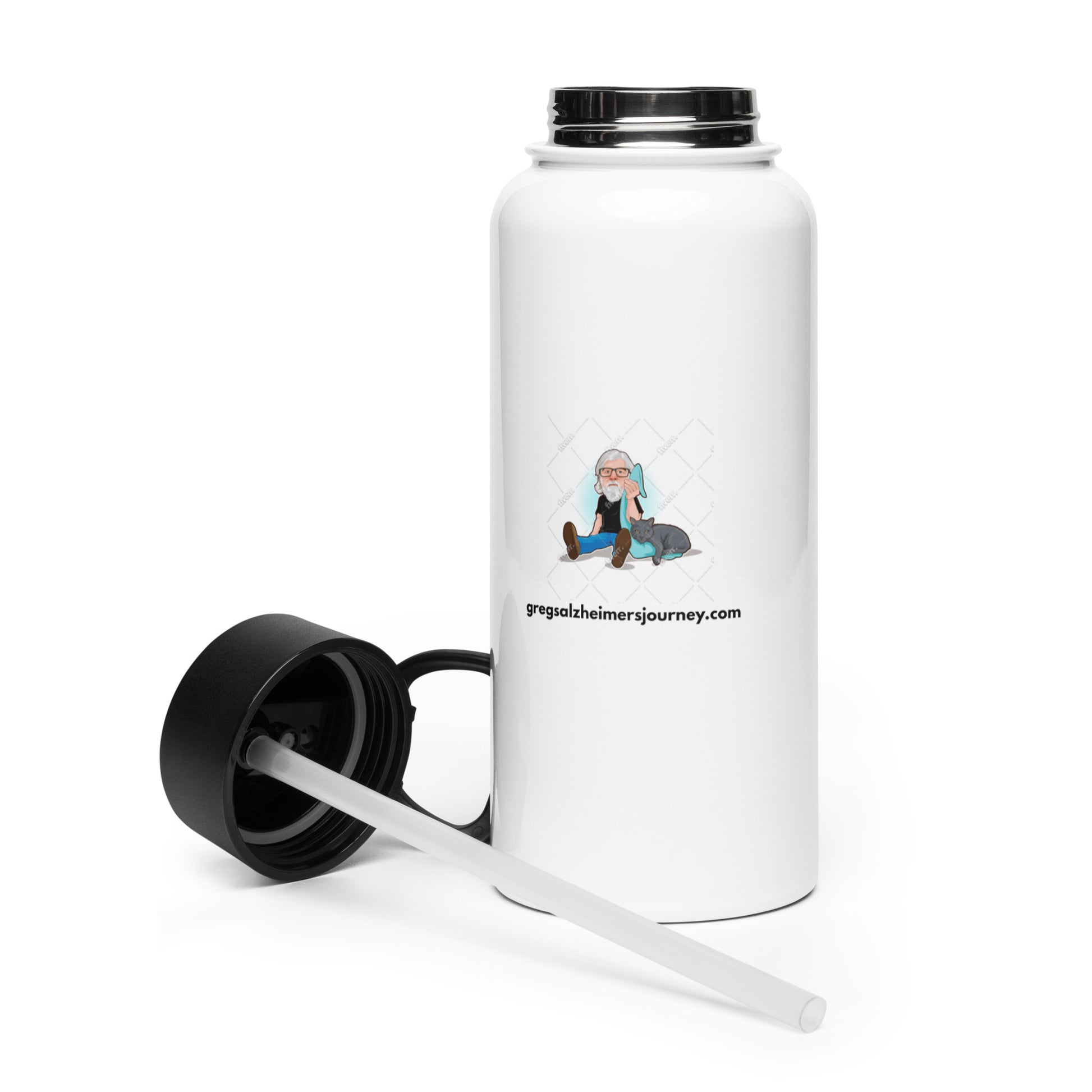 Caregiver Appreciation & Alzheimer's Awareness Stainless Steel Water Bottle With A Straw lLd