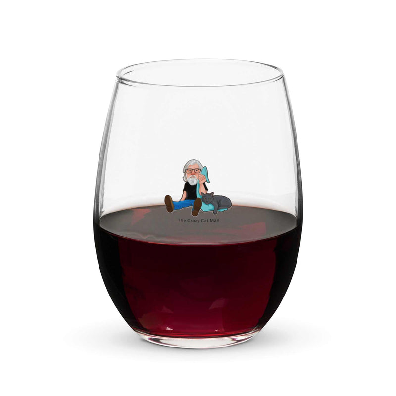 The Crazy Cat Man Signature Stemless Wine Glass