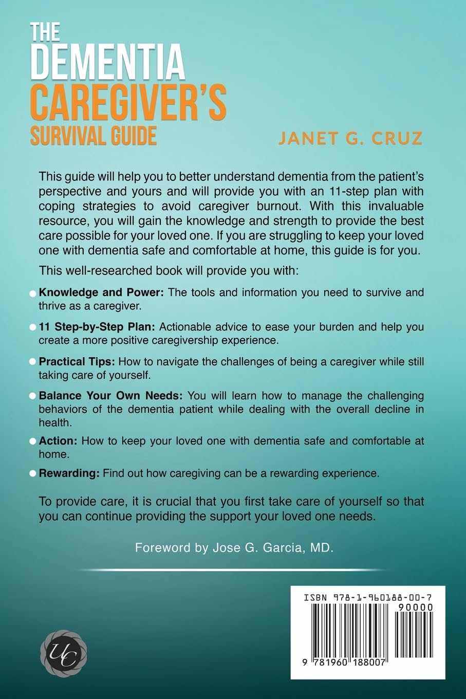 Book cover of The Dementia Caregiver's Survival Guide by Greg's AZ Store, featuring a calming design and title text.