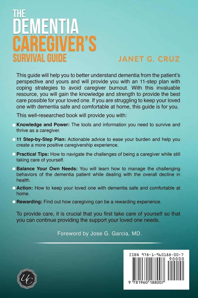 Book cover of The Dementia Caregiver's Survival Guide by Greg's AZ Store, featuring a calming design and title text.