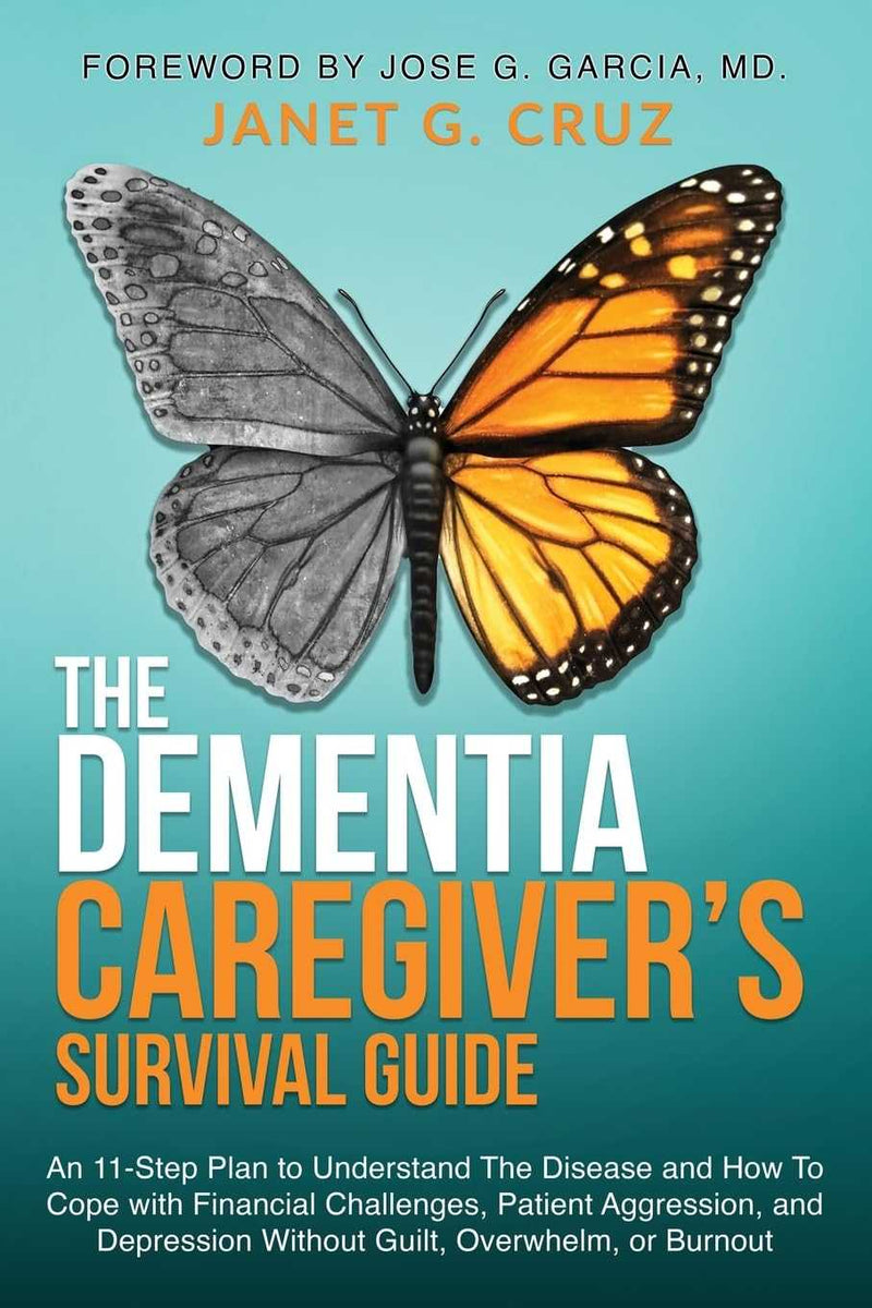 Book cover of "The Dementia Caregiver's Survival Guide" by Greg's AZ Store, featuring a calming blue design and title text.