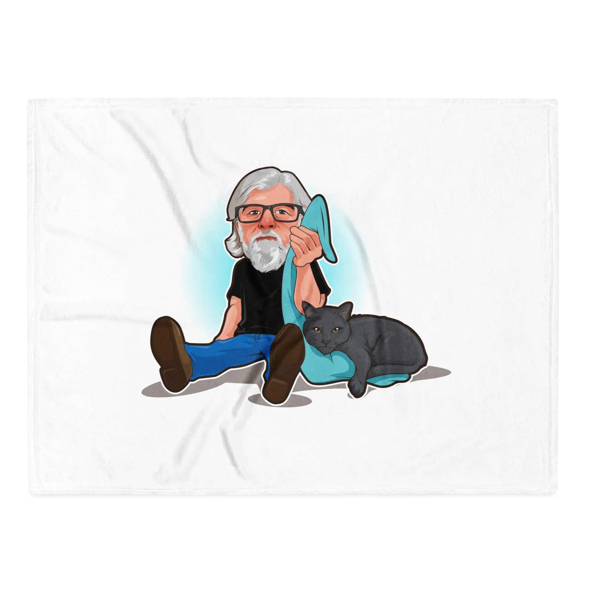 The Cat Man Signature Throw Blanket | Alzheimer's Awareness - Greg's AZ Store