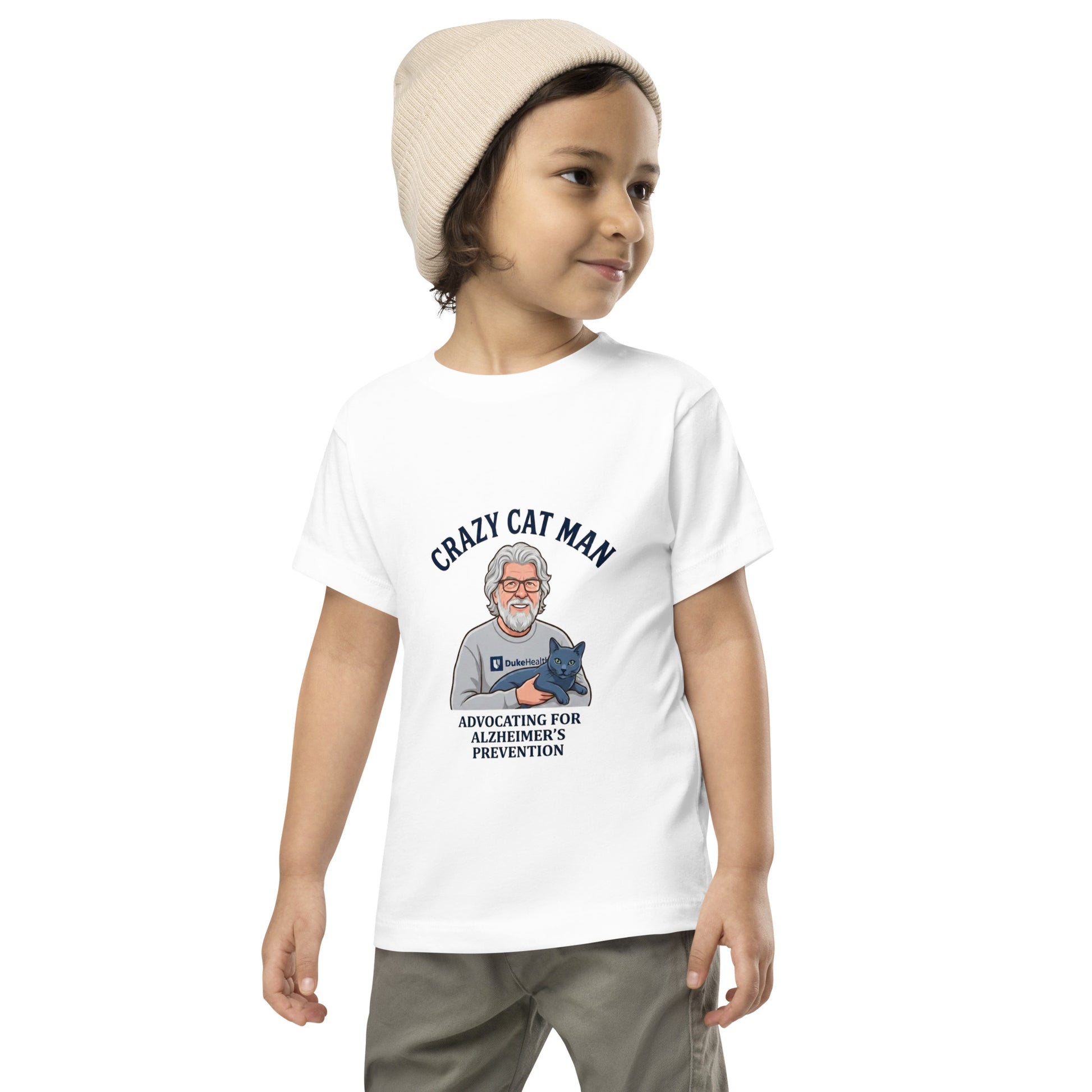 Comfortable and Stylish Toddler Tee Shirt for Alzheimer's Prevention - Cat Man Signature-2