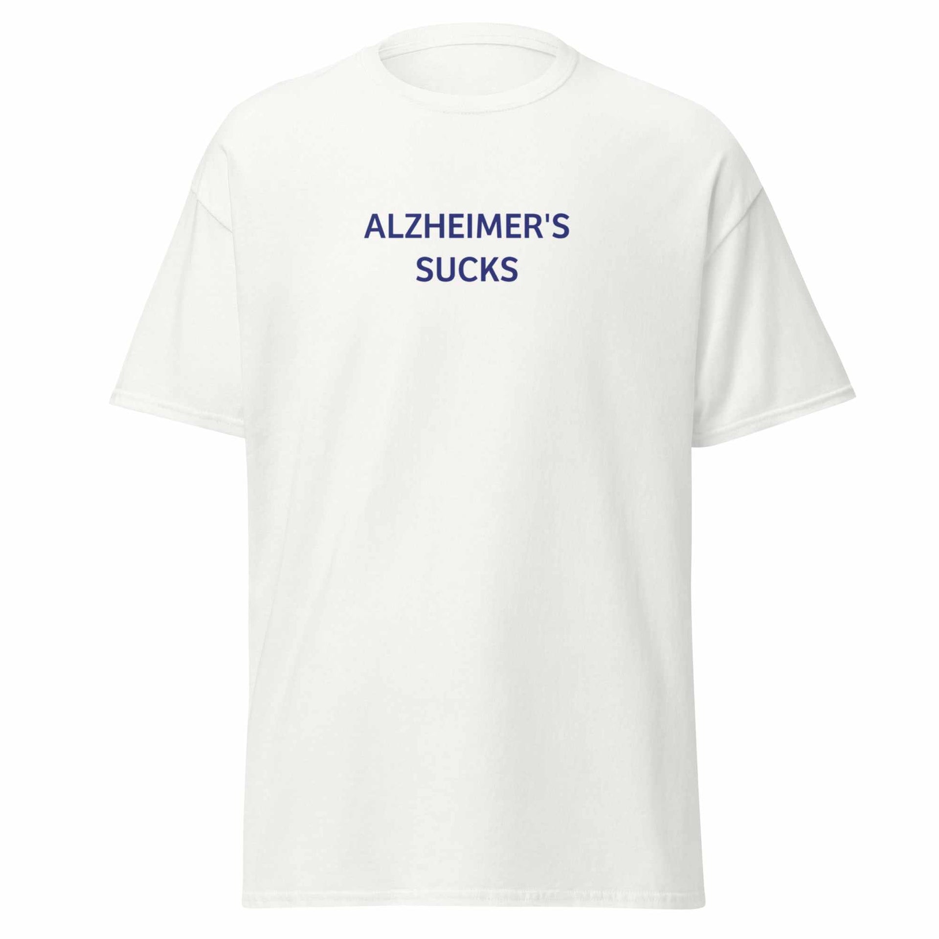 Unisex Classic Alzheimer's Sucks Tee - White - Greg's AZ Store
