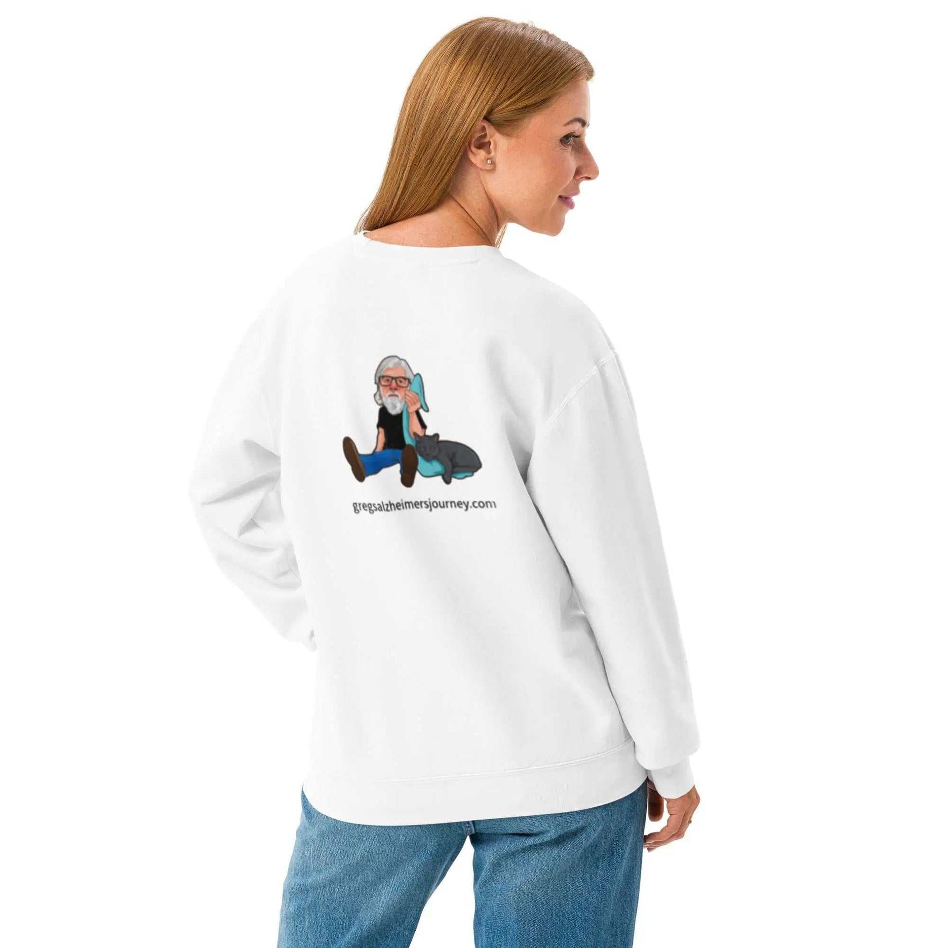 Unisex garment-dyed fleece crewneck sweatshirt with The Catman logo, featuring a cozy, casual design in a vibrant color.
