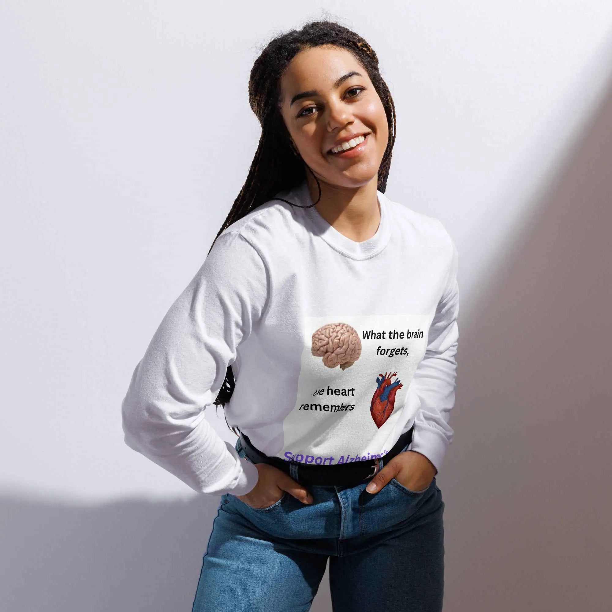 When the Brain Forgets, the Heart Remembers Heavyweight Long-Sleeve Shirt - Greg's AZ Store