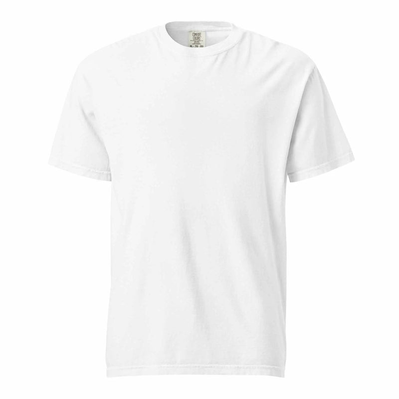 Unisex heavyweight garment-dyed Alzheimer's awareness T-shirt featuring bold Make Alzheimer's A Distant Memory slogan by Greg's AZ Store.