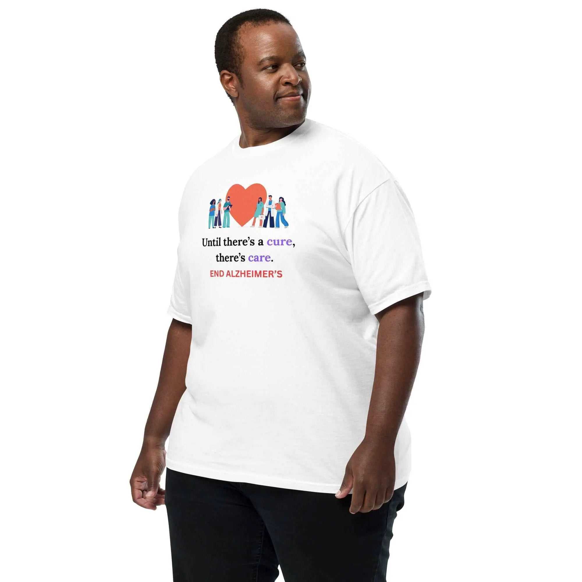 Unisex white heavyweight T-shirt by Greg's AZ Store, featuring a garment-dyed fabric and a left-front design for comfort and style.