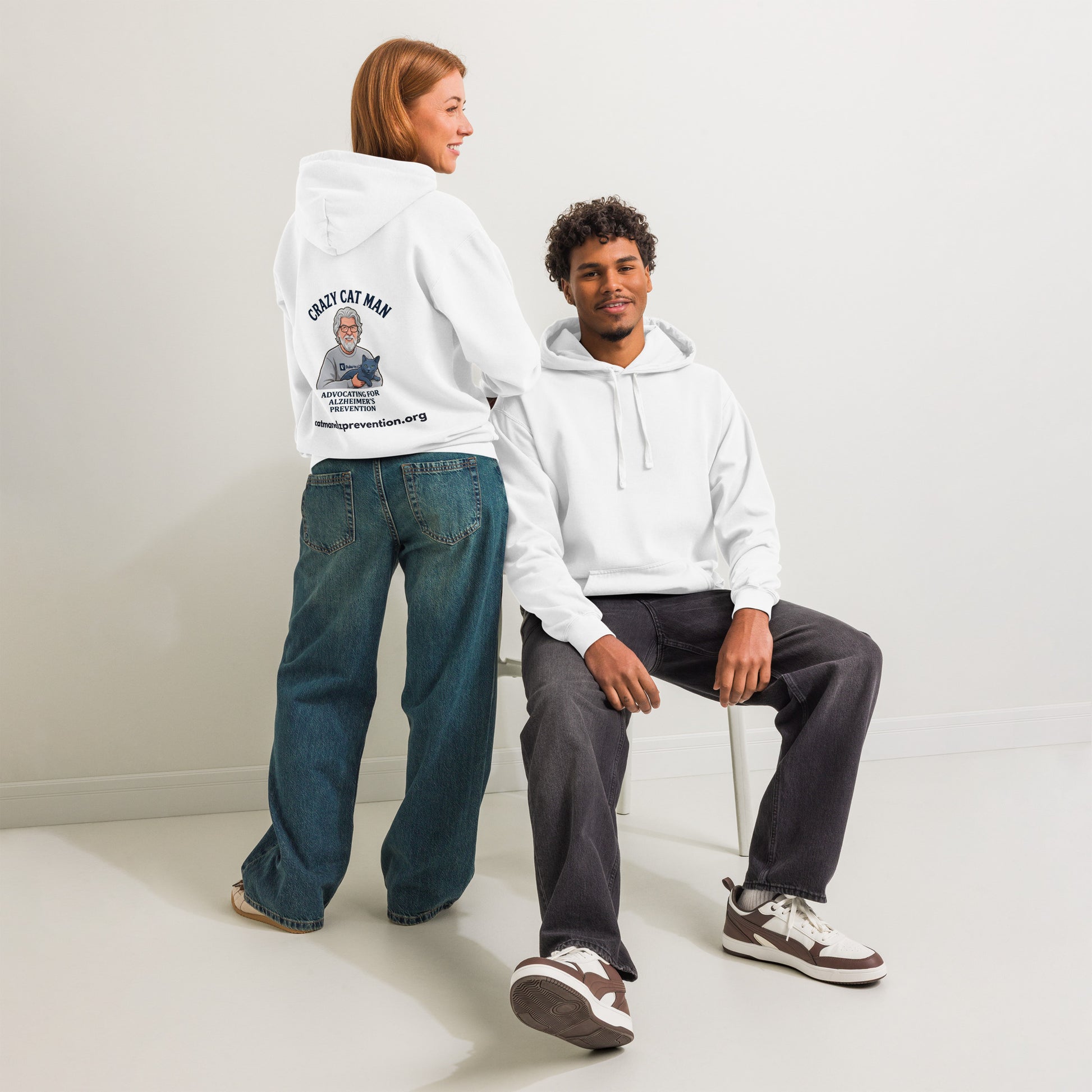 Support Alzheimer's Prevention with Our Garment Dyed Hoodie | The Cat Man Collection-4