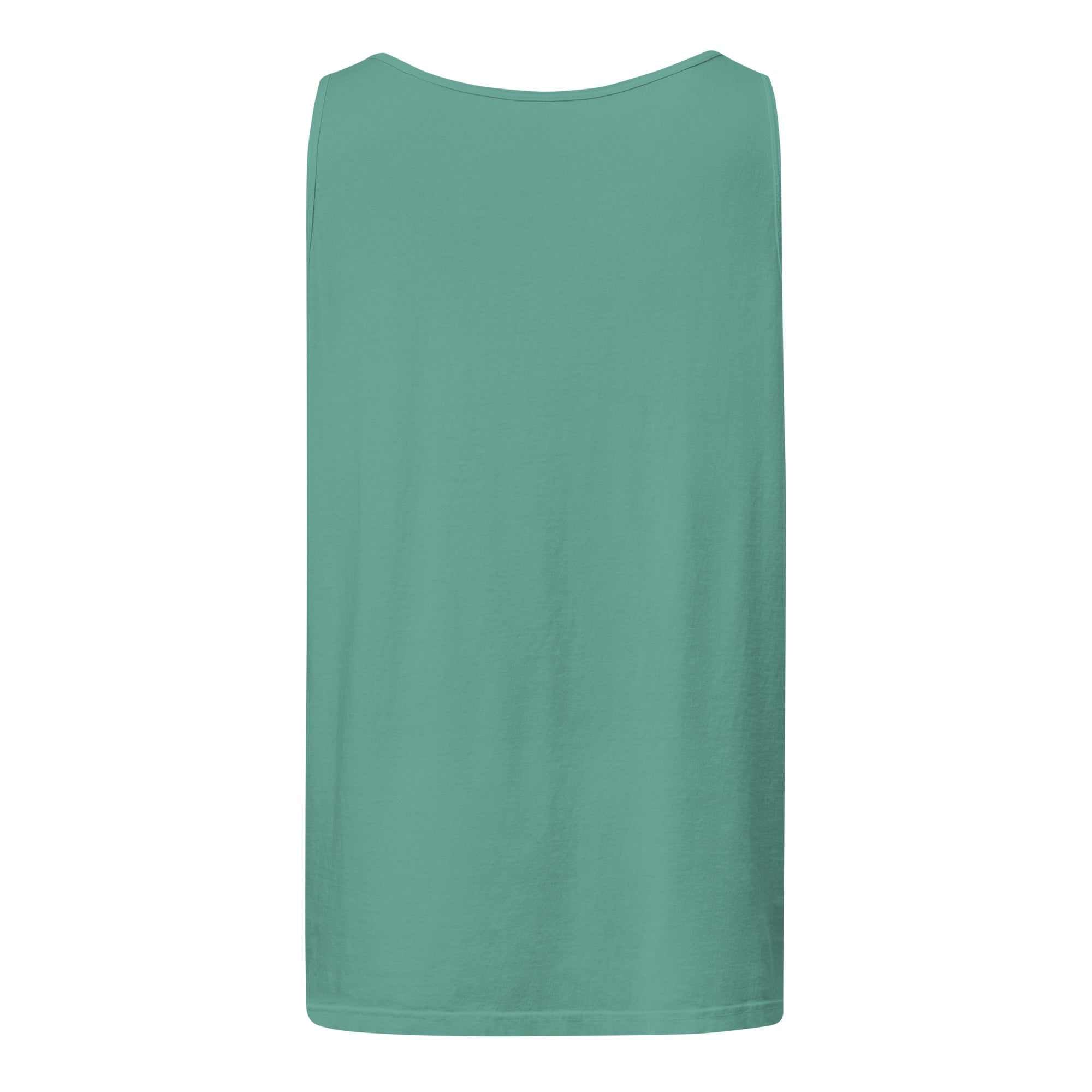 Back view of Empowered Comfort Womens Caregiver Vintage Tank Top in teal