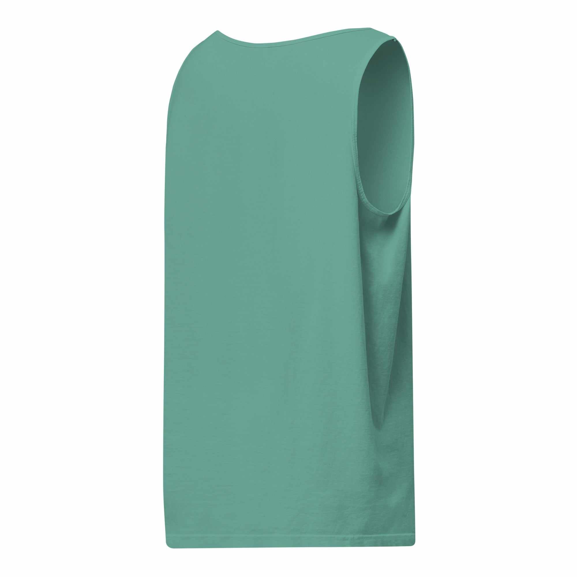 Back view of Empowered Comfort Womens Caregiver Vintage Tank Top in teal