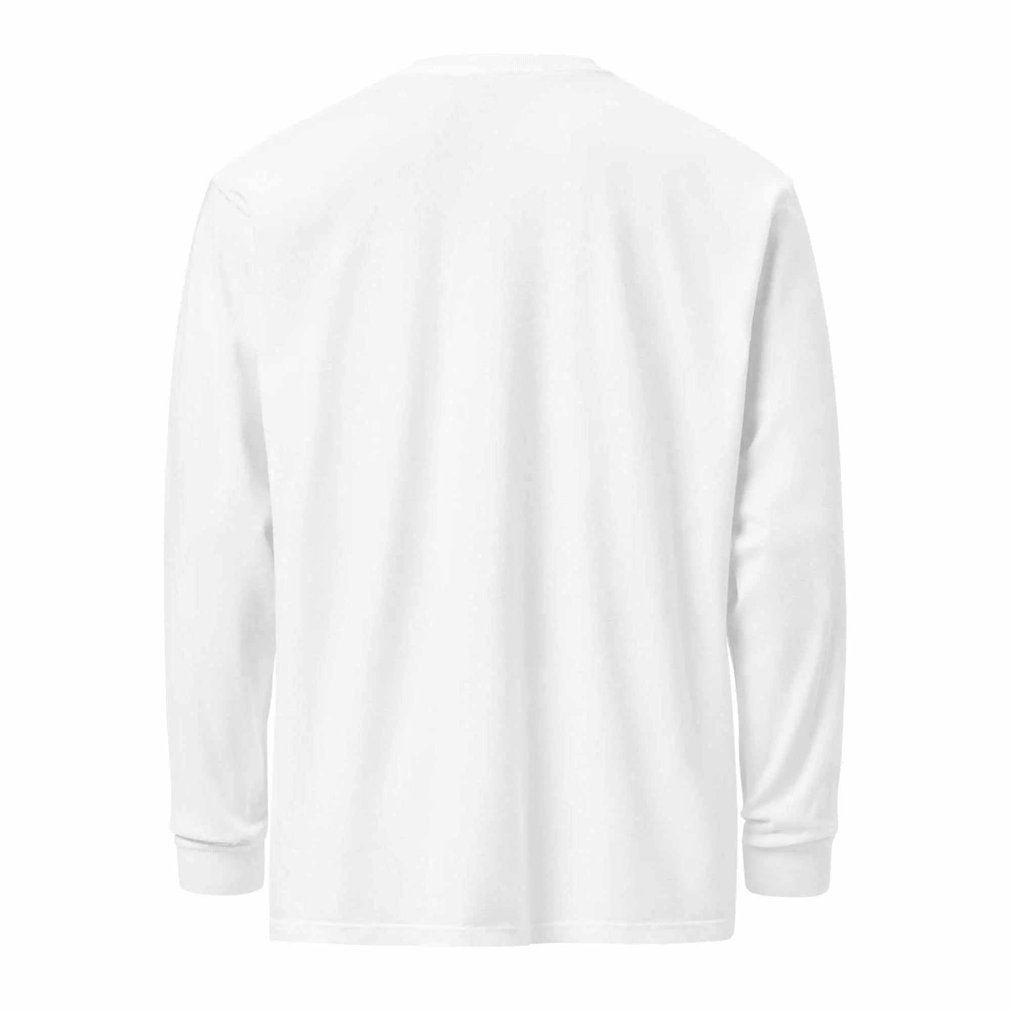 Unisex heavyweight cotton long-sleeve shirt with Alzheimer's Warrior graphic, casual T-shirt in neutral colors.