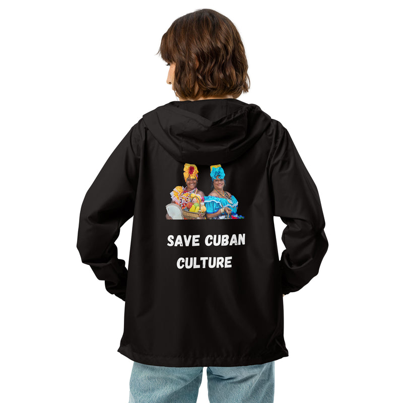 "Save Cuban Culture" With Dancers Unisex Lightweight Zip Up Windbreaker