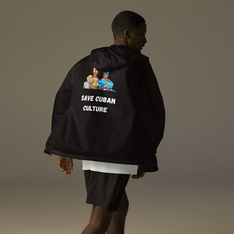 "Save Cuban Culture" With Dancers Unisex Lightweight Zip Up Windbreaker