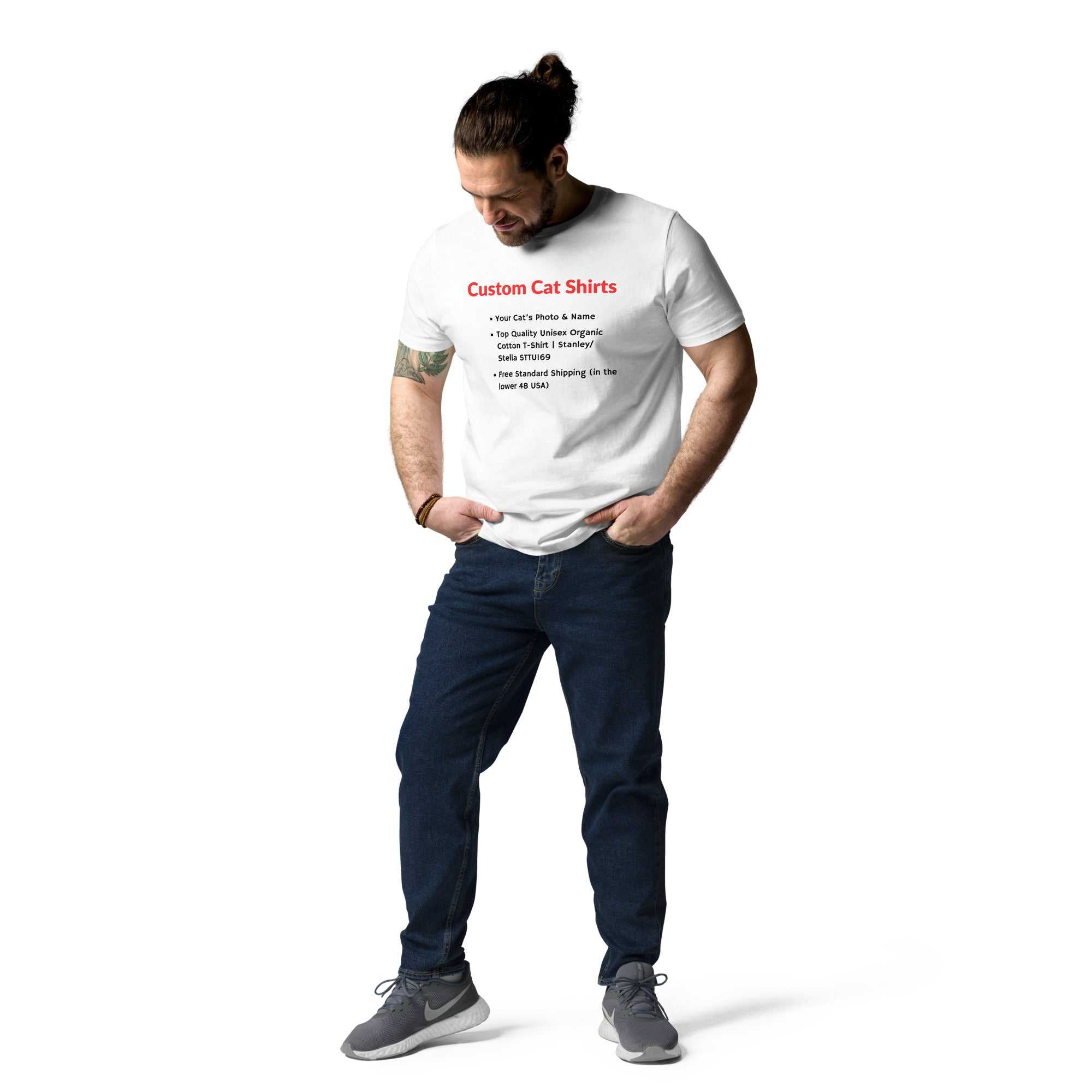 Custom Cat Shirt - Stanley/Stella Unisex Organic Cotton T-Shirt - Greg's AZ Store