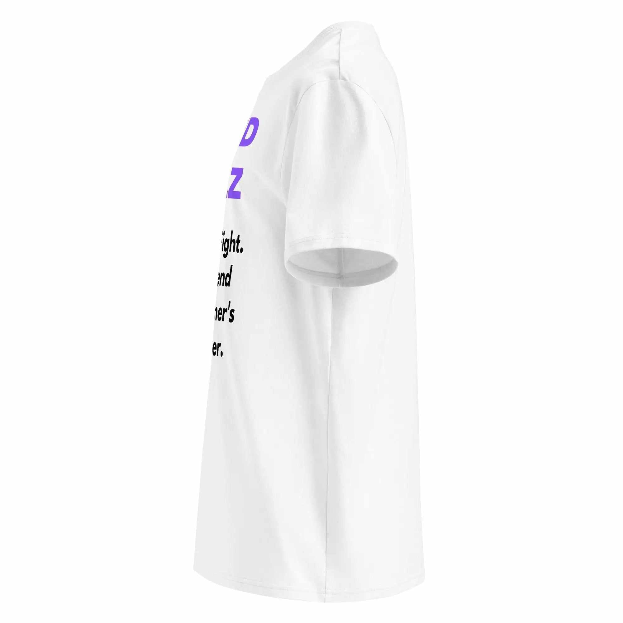 Unisex white END ALZ T-Shirt made from organic cotton with Alzheimer's awareness text, featuring a simple, clean design.