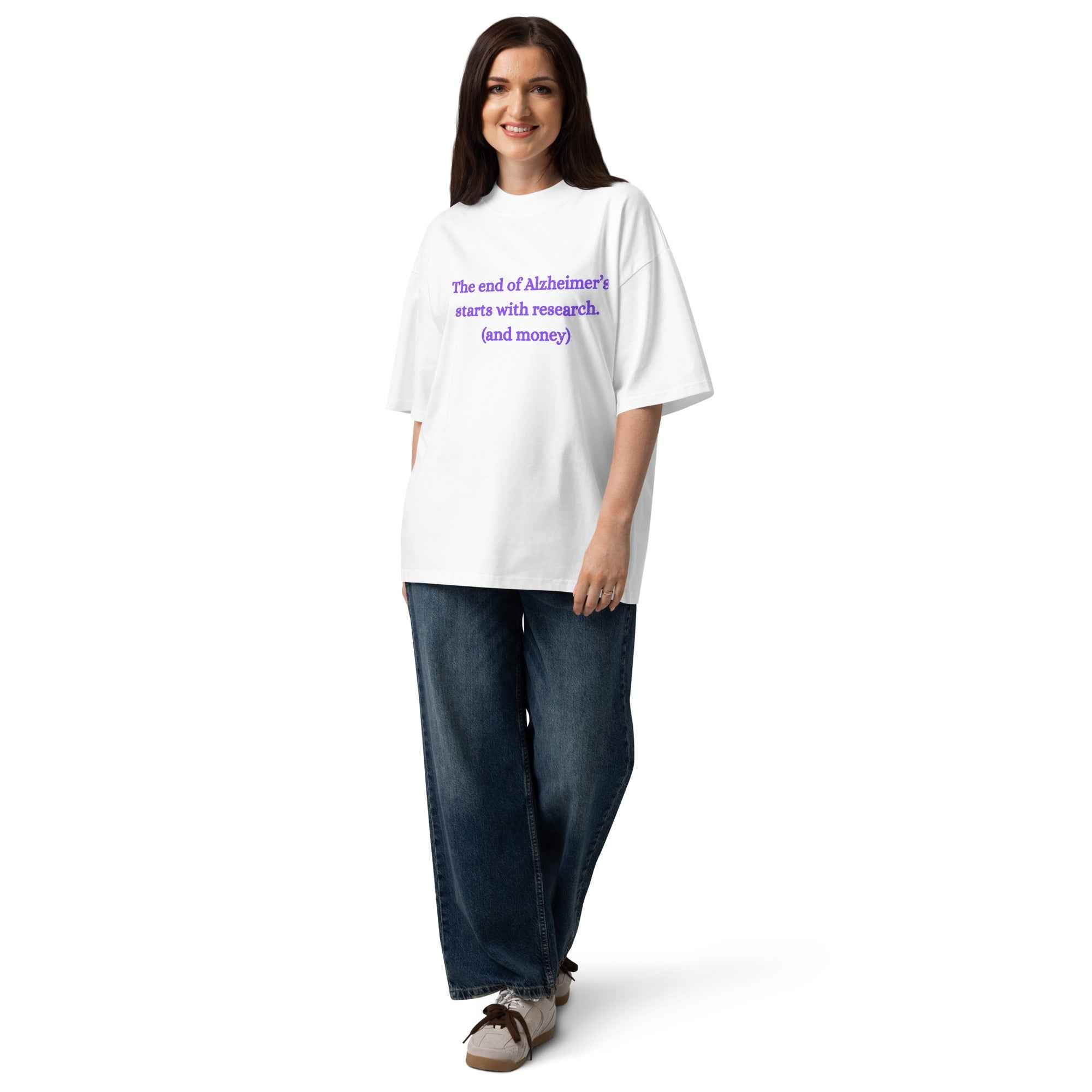 Alzheimer's Awareness T-Shirt | Unisex Organic Oversized High Neck at Greg's AZ Store - Greg's AZ Store