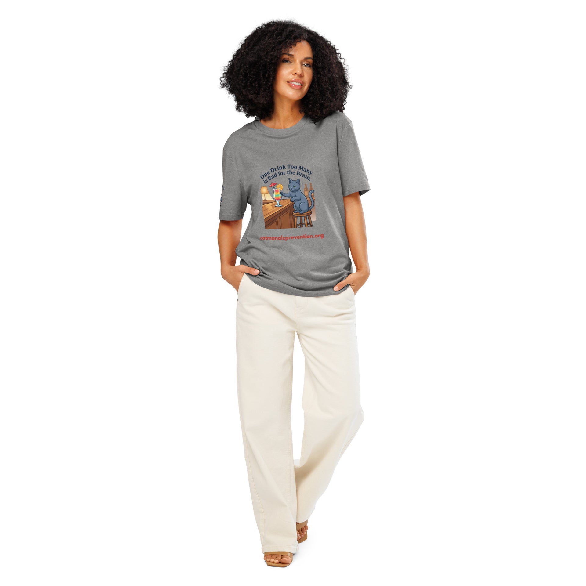 Unisex Organic Ribbed Neck T-Shirt to Help Prevent Alzheimer's