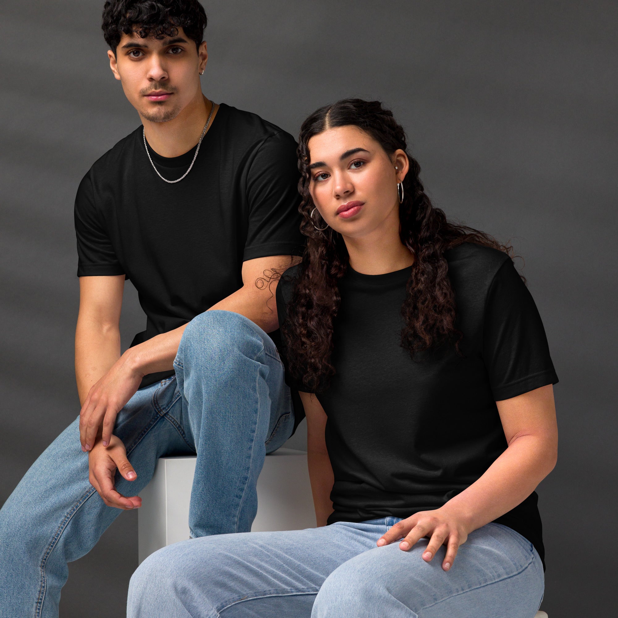 Unisex Eco T-Shirt Black w/Grey Graphic - Support Alzheimer's Awareness with Style