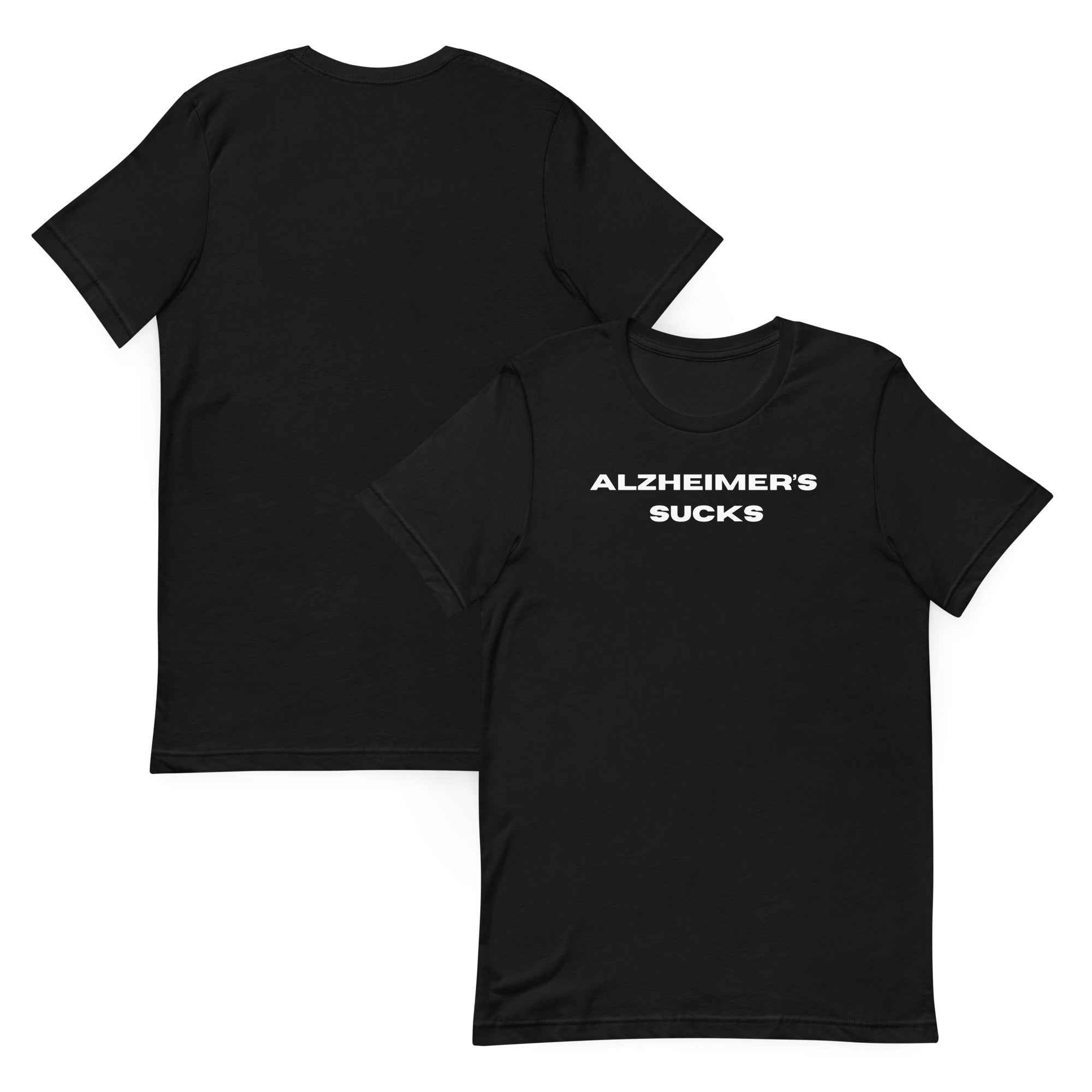 "Alzheimer's Sucks"  Black Unisex T-Shirt