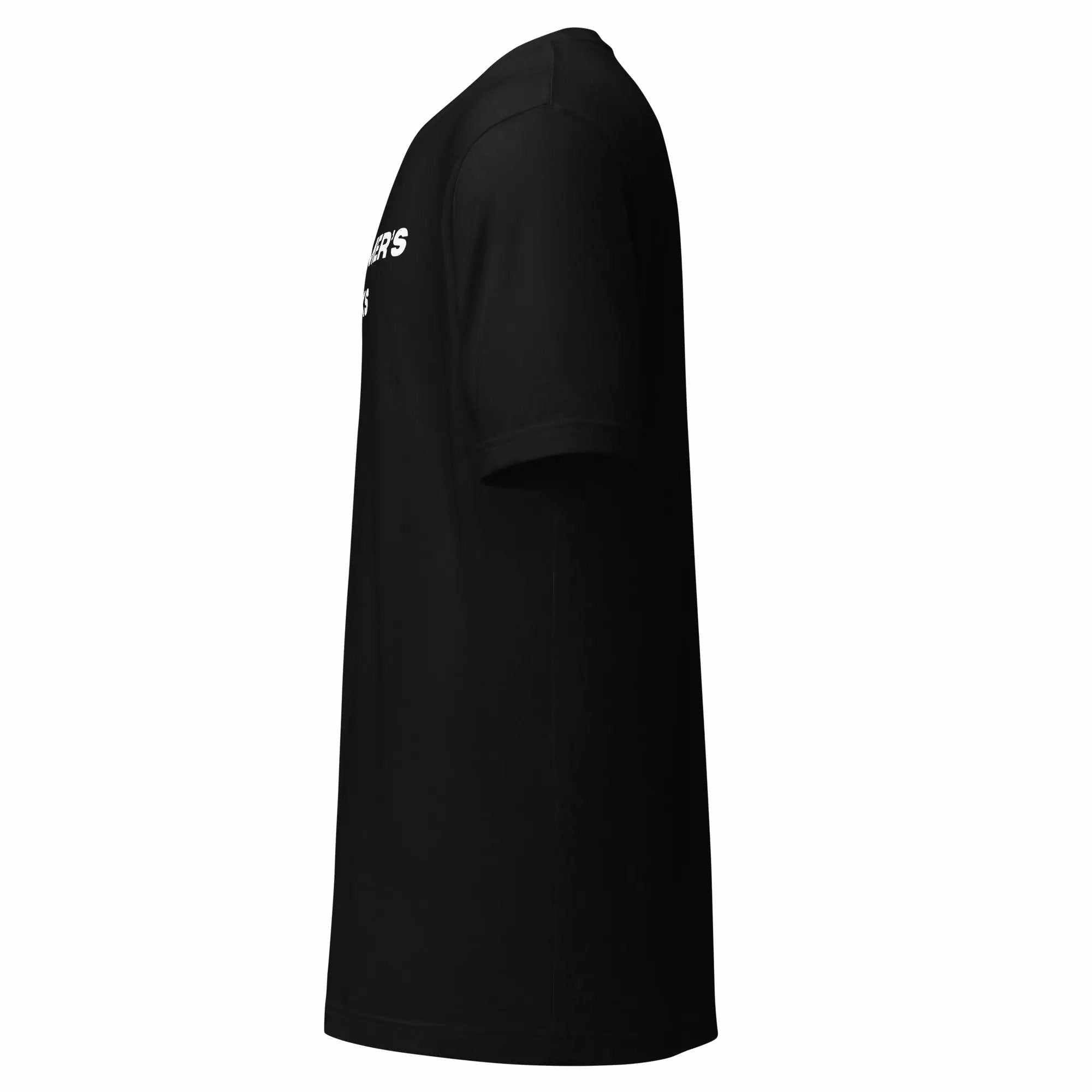 Side view of black unisex Alzheimers Sucks T-shirt