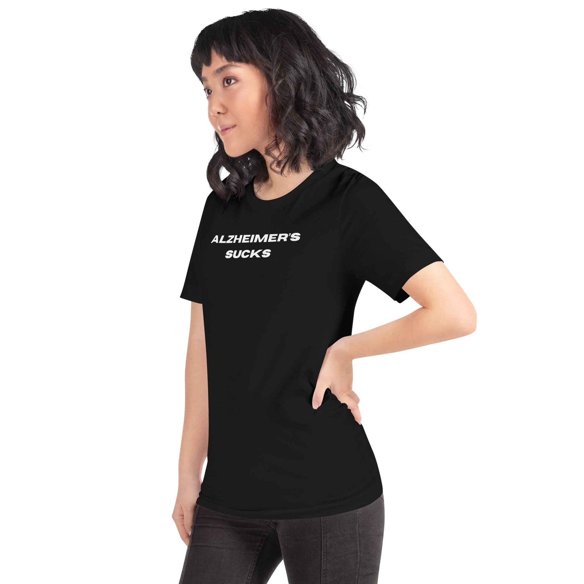 "Alzheimer's Sucks"  Black Unisex T-Shirt