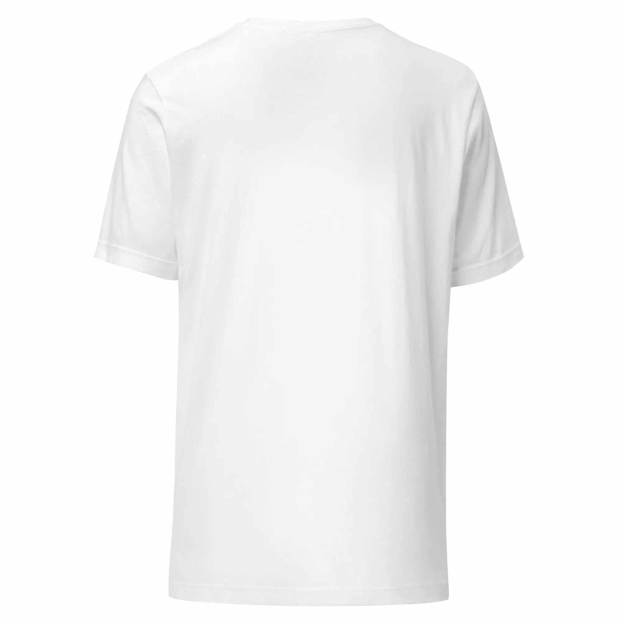 White unisex Alzheimer's Awareness T-Shirt by Greg's AZ Store, made of 100% cotton, featuring a comfortable fit and support message.