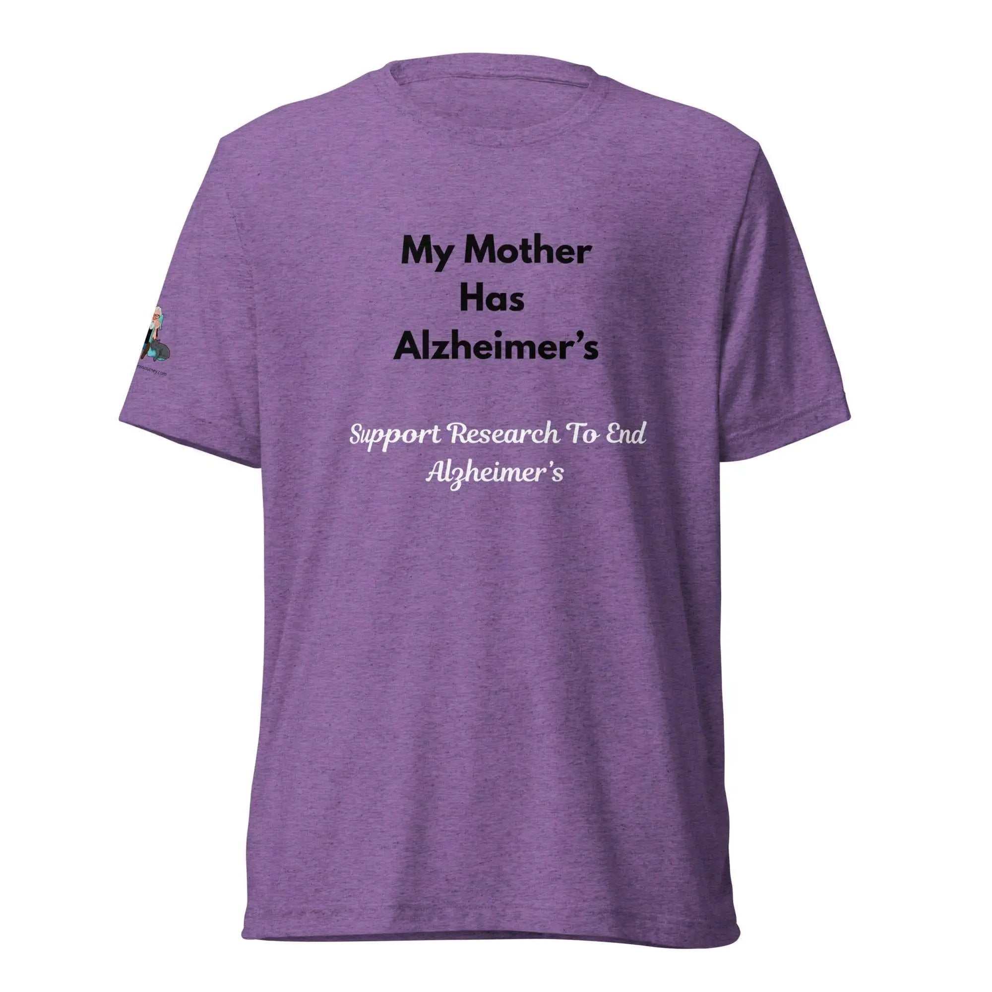 Purple Alzheimer's awareness t-shirt with My Mother Has Alzheimer's text