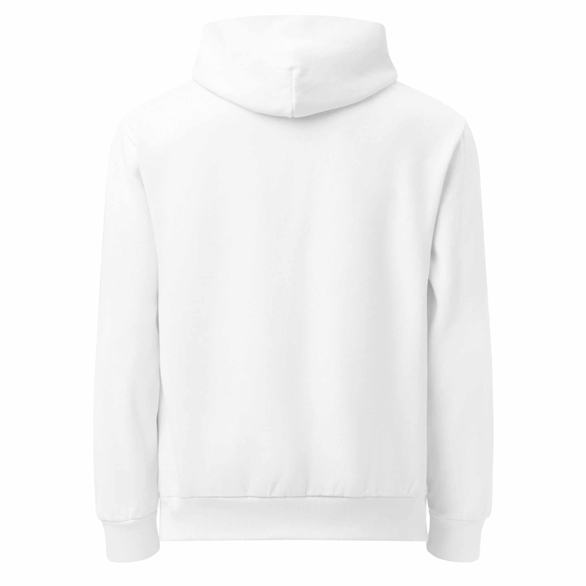 Back view of a plain white Alzheimer's Hoodie