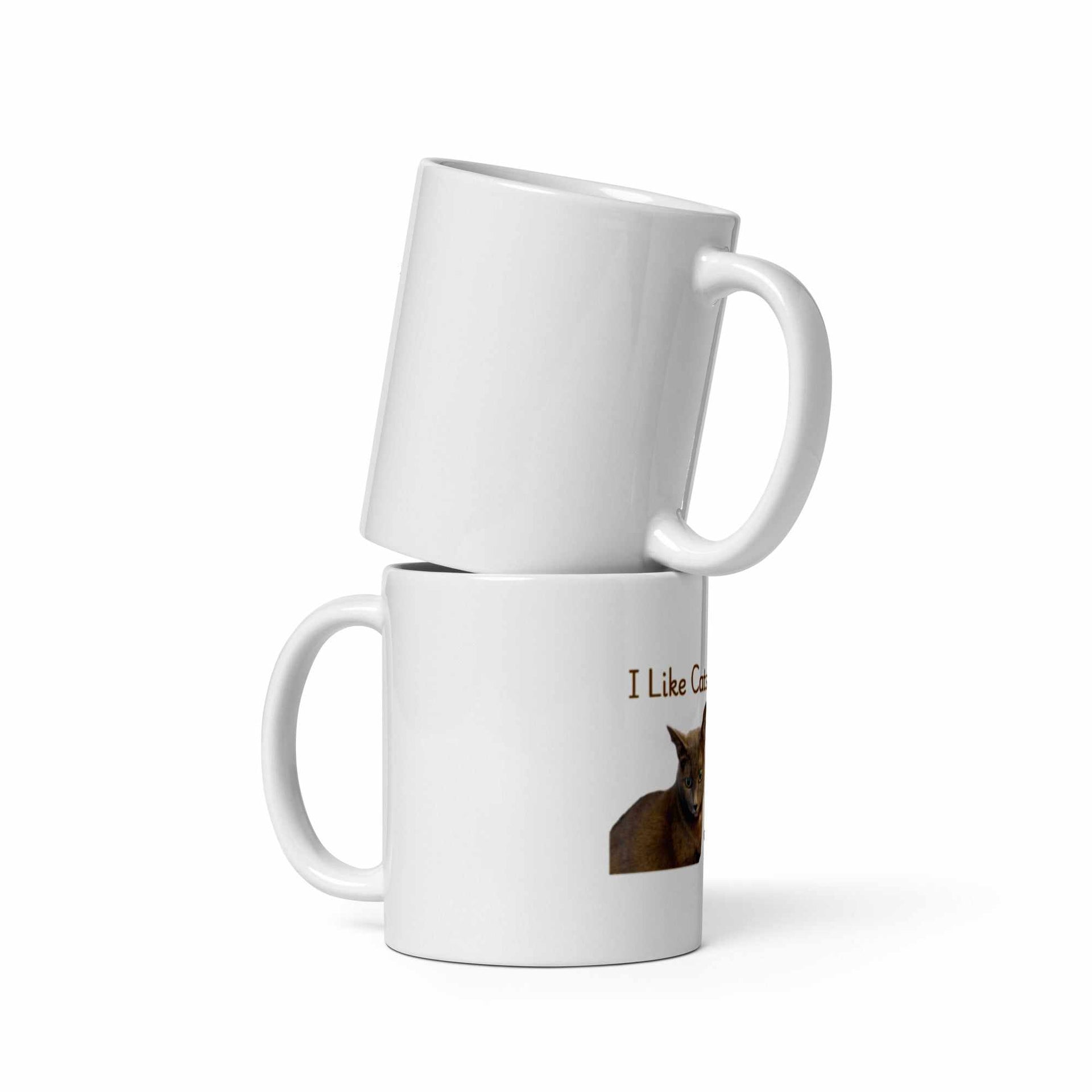 White Glossy Mug - I Like Cats & Coffee | Perfect Gift for Cat Lovers - Greg's AZ Store