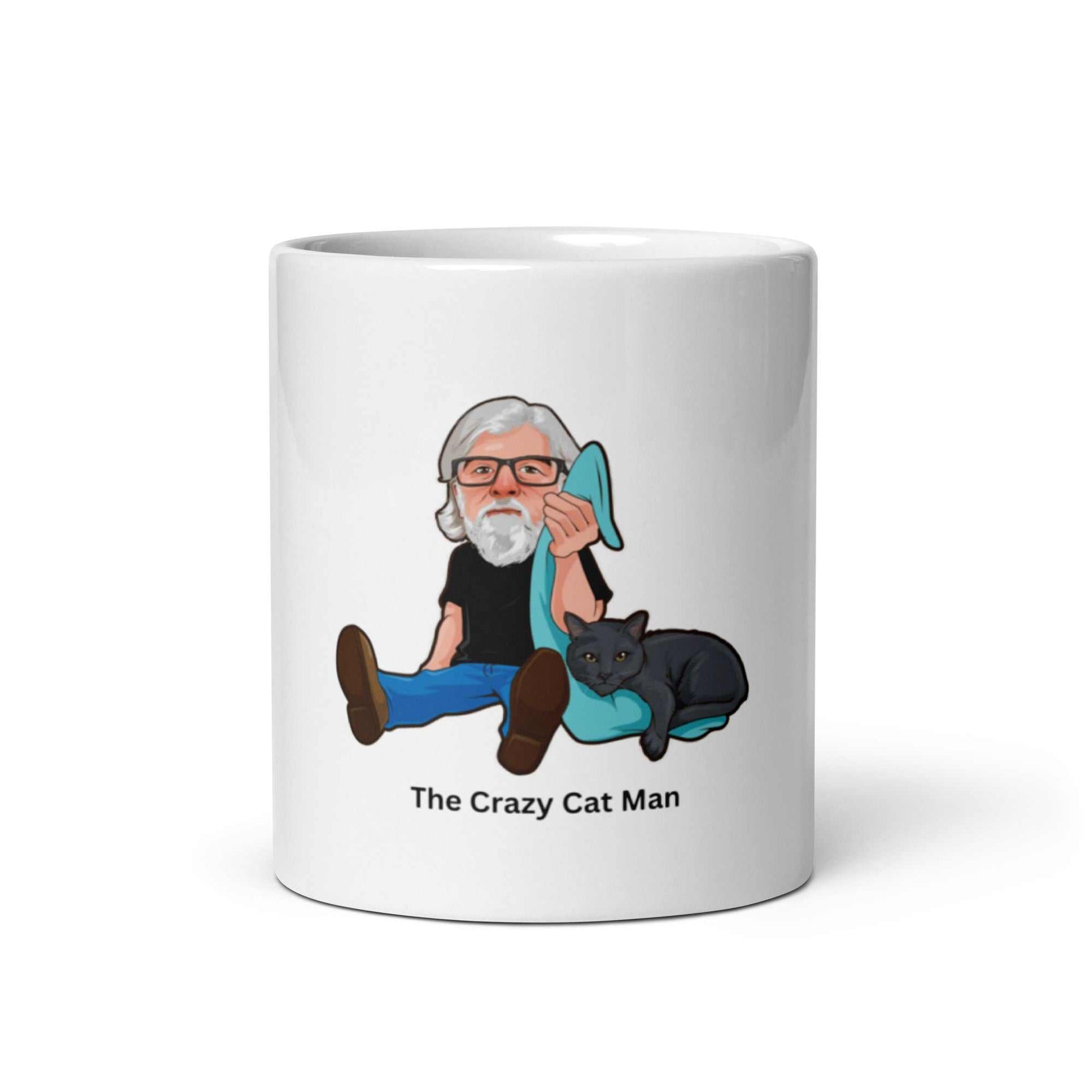 The Crazy Cat Man Signature White Glossy Mug