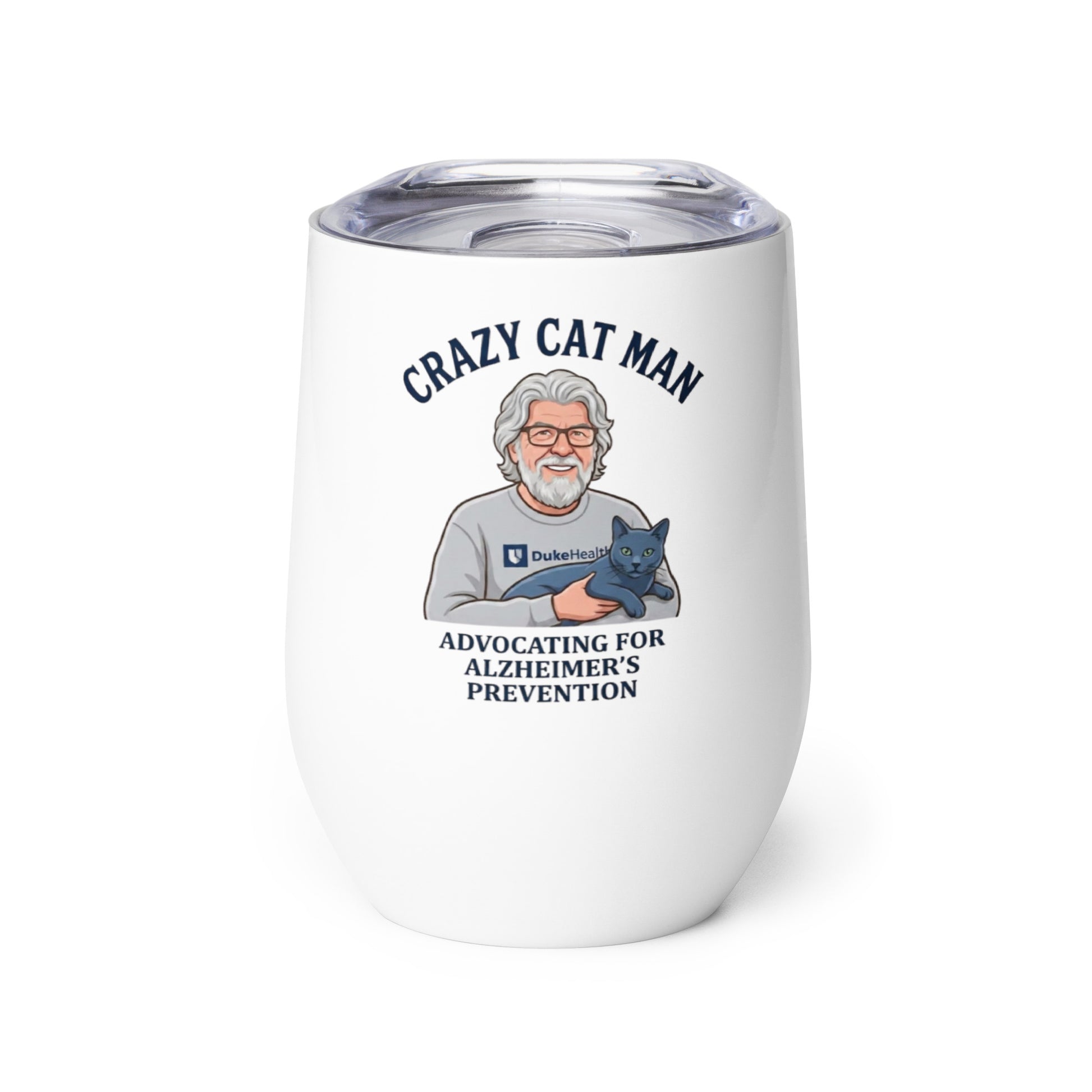 Stylish Cat Man Signature Wine Tumbler for Alzheimer's Prevention – Sip with Purpose-2