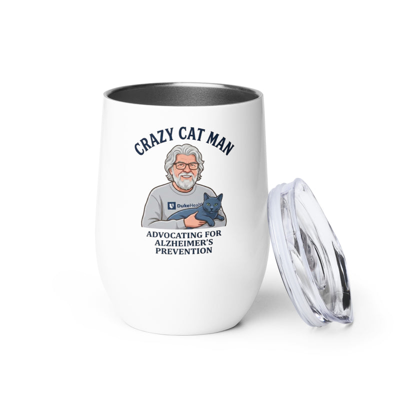 Stylish Cat Man Signature Wine Tumbler for Alzheimer's Prevention – Sip with Purpose-3