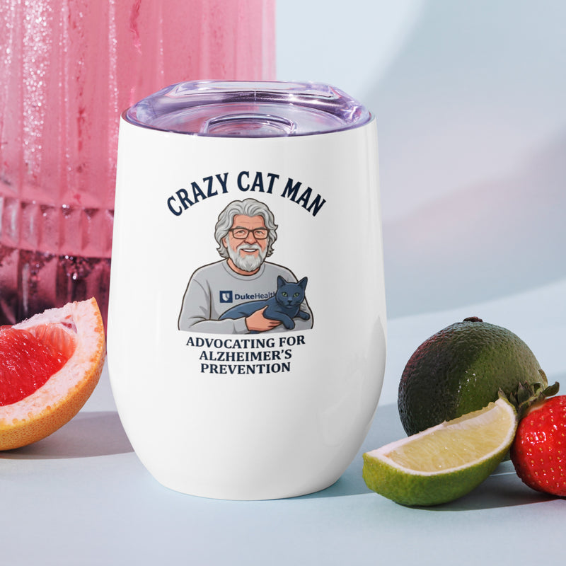 Stylish Cat Man Signature Wine Tumbler for Alzheimer's Prevention – Sip with Purpose-5