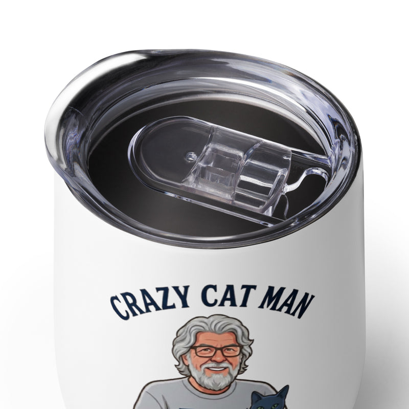 Stylish Cat Man Signature Wine Tumbler for Alzheimer's Prevention – Sip with Purpose-7
