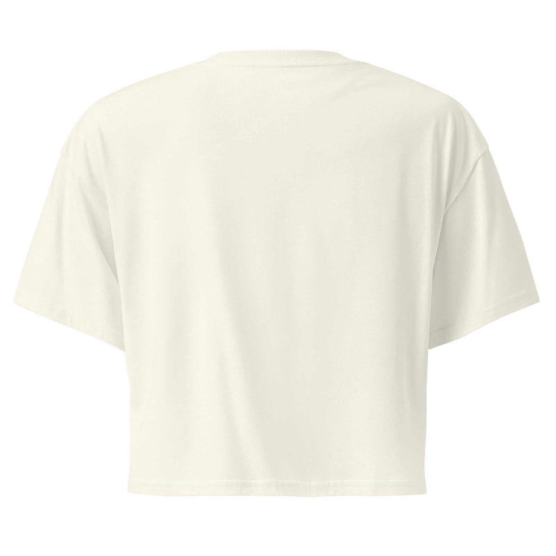 Cat Wearing Pink Sunglasses Crop Top - Looking For Love Natural Color Cotton Women’s Top - Greg's AZ Store