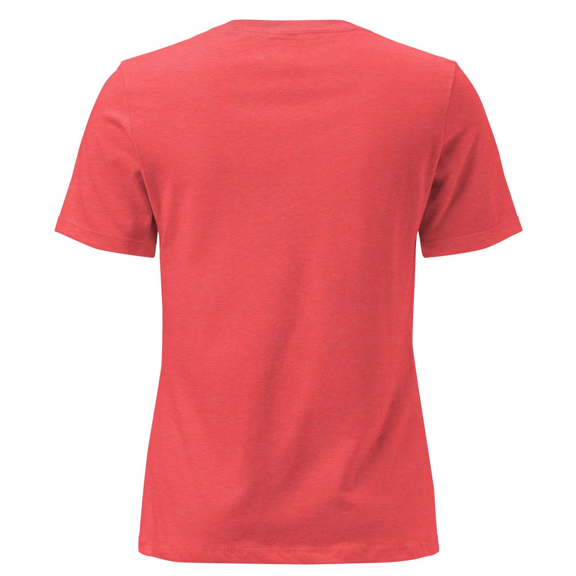 Back view of orange relaxed fit womens t-shirt