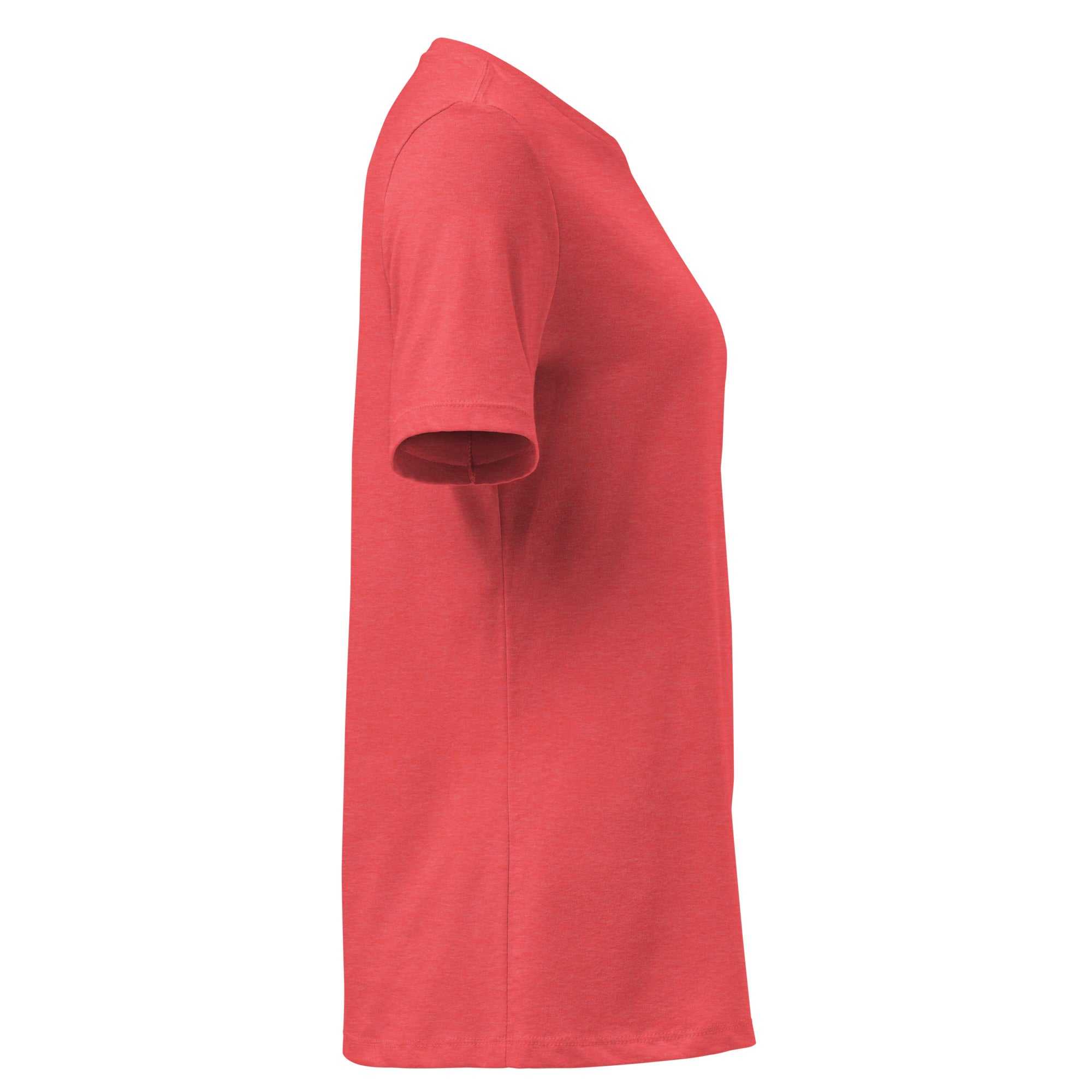 Side view of orange relaxed fit womens t-shirt