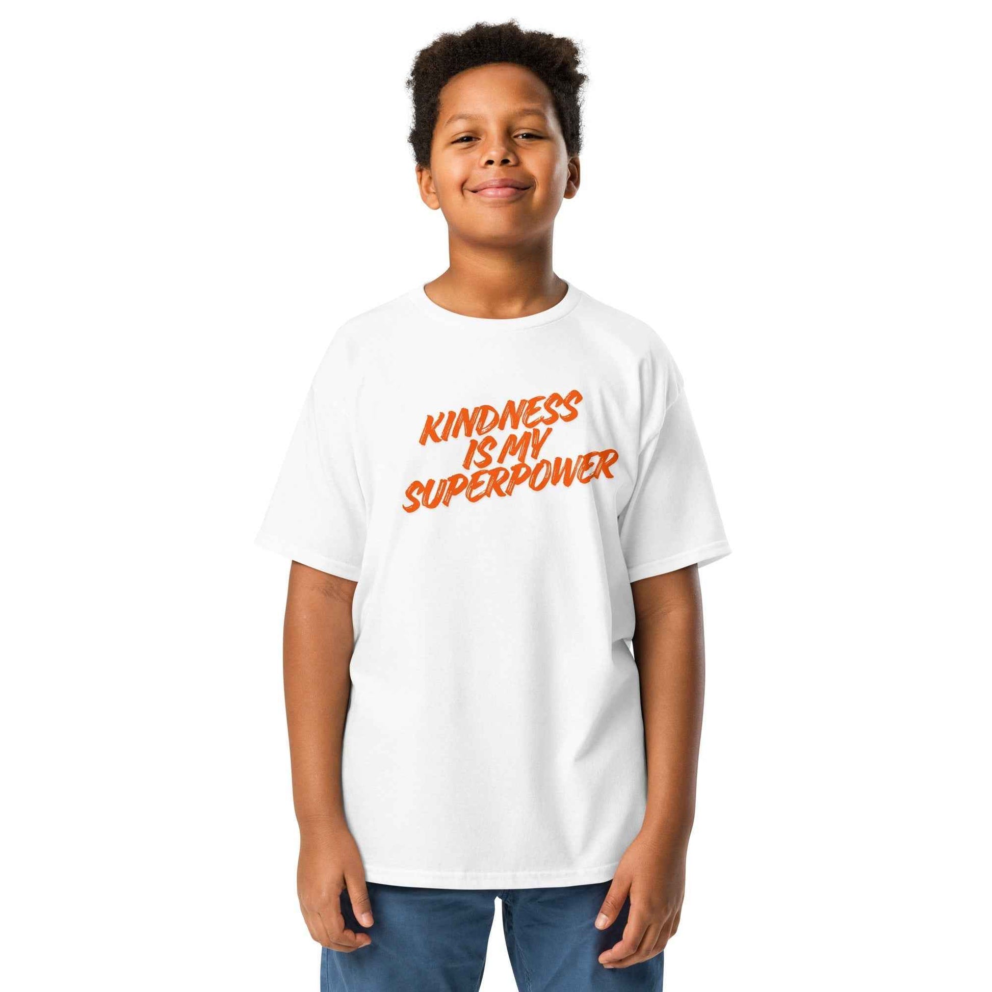 KINDNESS IS MY SUPERPOWER Youth Classic Cotton Tee Shirt - Kindness Superpower Youth Tee Shirt - Greg's AZ Store
