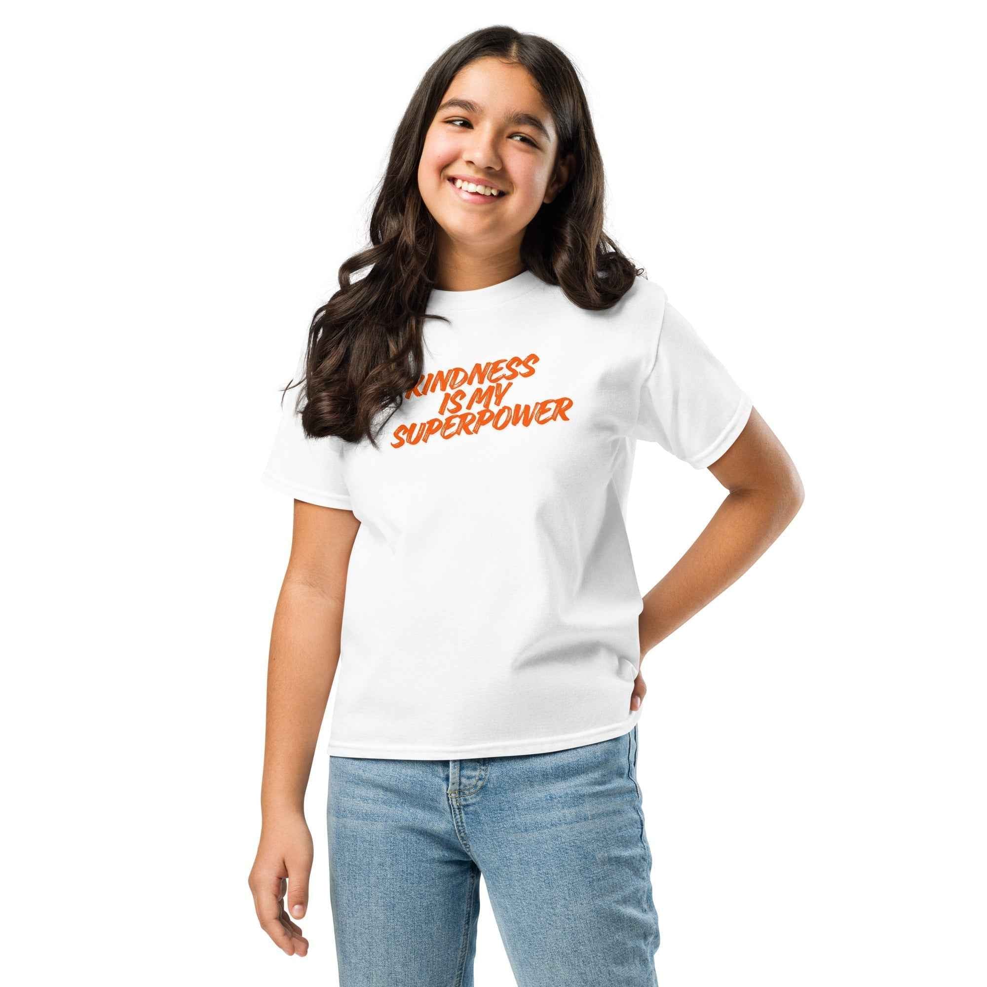 KINDNESS IS MY SUPERPOWER Youth Classic Cotton Tee Shirt - Kindness Superpower Youth Tee Shirt - Greg's AZ Store